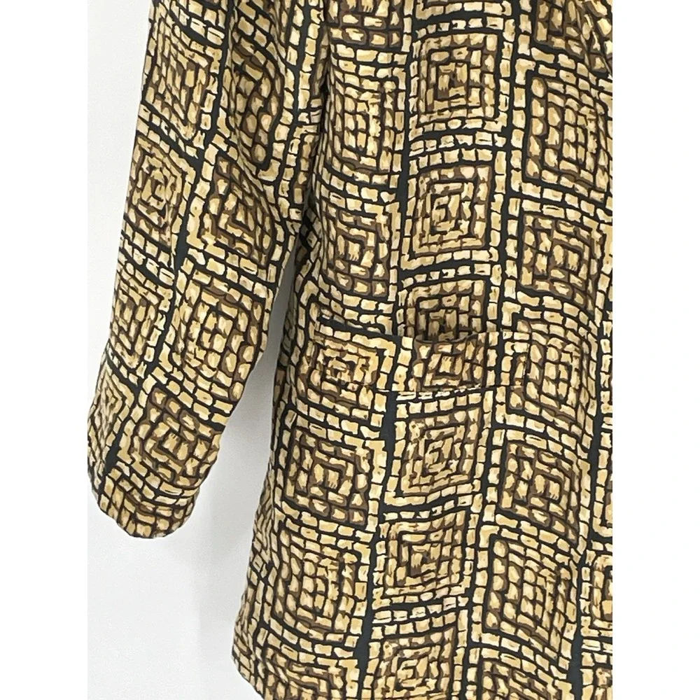 Robert Stock Limited Medium Womens‎ 100% Silk One Button Blazer Geometric Print